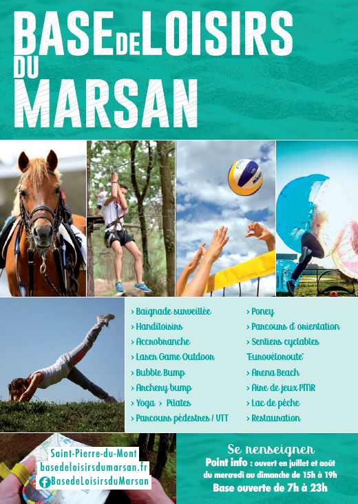 image : Couverture du flyer de la Base de Loisirs du Marsan saison 2019