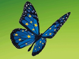 image : Jolie mois de lEurope - Papillon drapeau européen