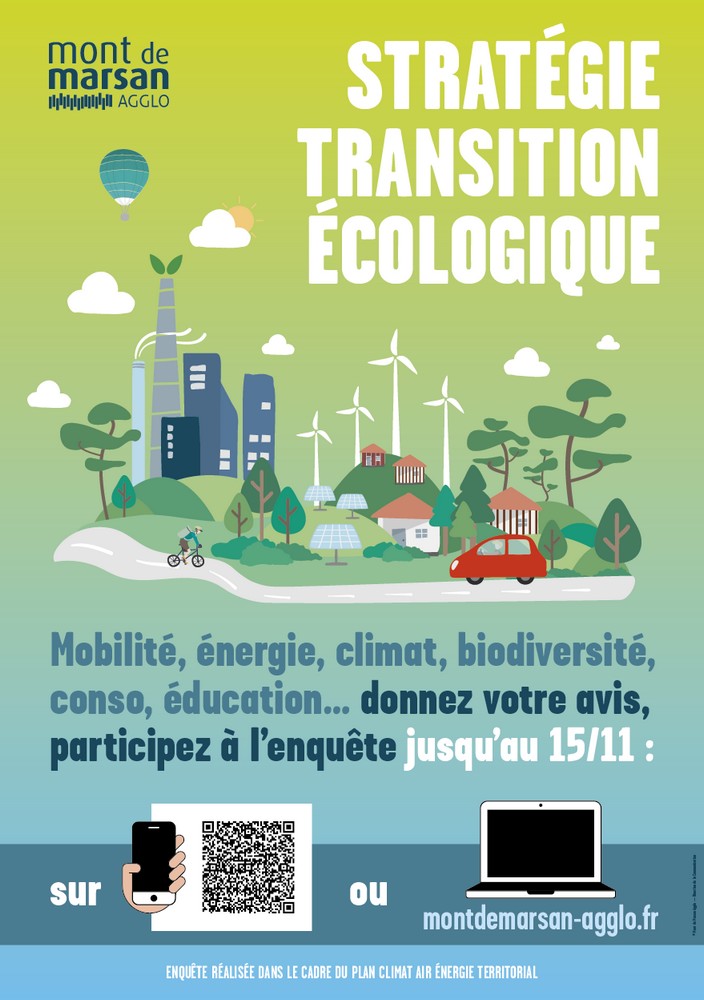 image : Affiche Enqête sur la stratégie de transition écologique - Mont de Marsan Agglo