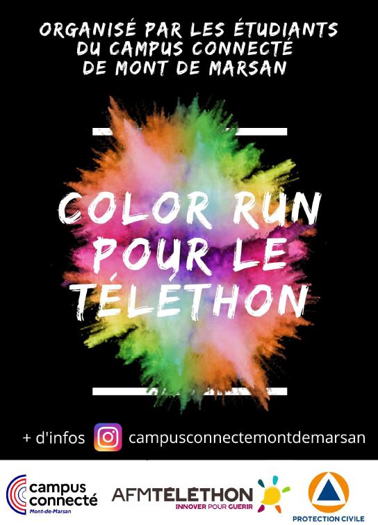 image : affiche Color Run pour le Téléthon - Campus connecté Mont de Marsan